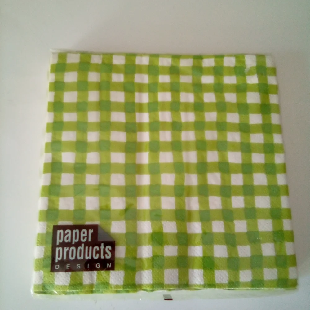 Paper Products Design Two Pack Simply Amanda Triple-Ply Napkins Checkered Design